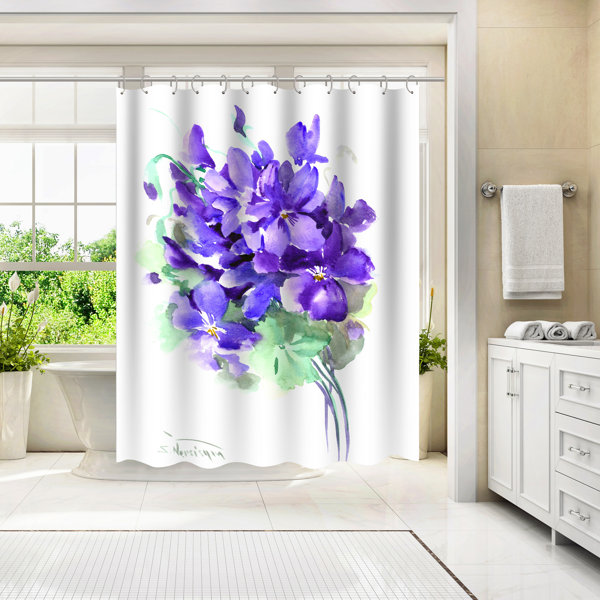 Americanflat 71" x 74" Shower Curtain, Violets by Suren Nersisyan Wayfair